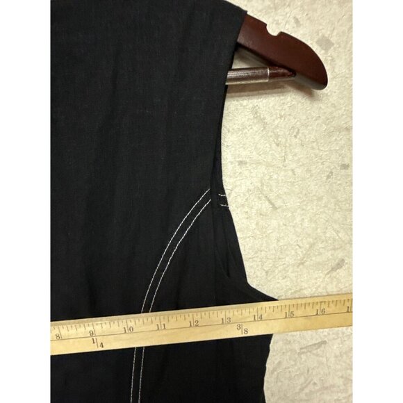 Jason Wu Women's Dress Linen Viscose Blend Sleeveless Black Midi A-Line Size 2 - Picture 7 of 12